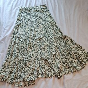 Scotch & Soda Cream Maxi Skirt with Black Spot Print